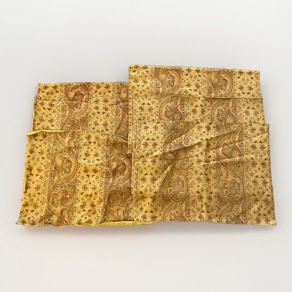 Set Of 6 XOCHI Yellow Gold Fall Autumn  19 X‎ 14 Placemats Paisley Floral - Picture 2 of 6